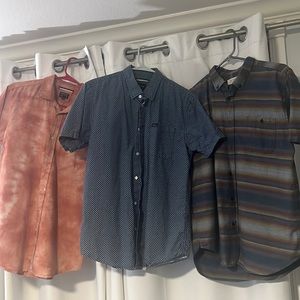 3 shirt lot rvca Ezekiel button ups medium